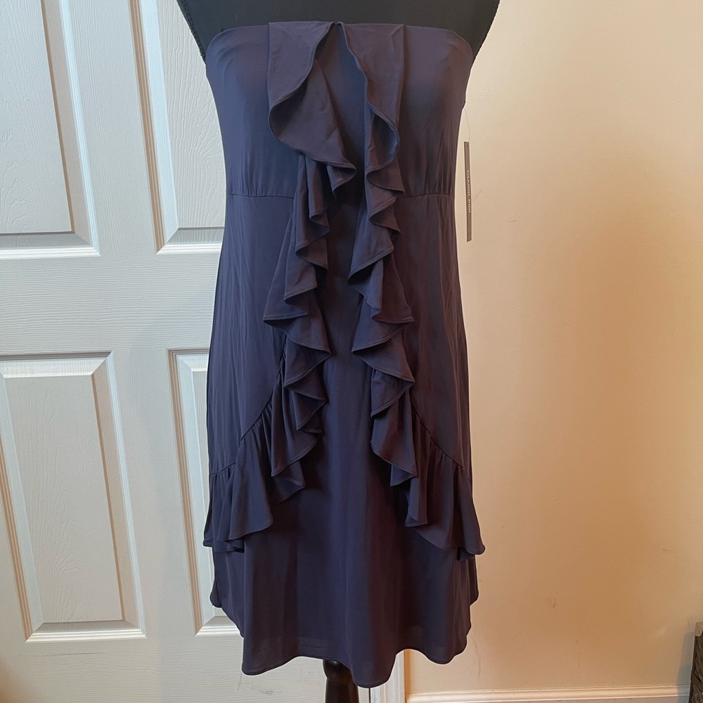 Gianni bini navy stretch knit dress